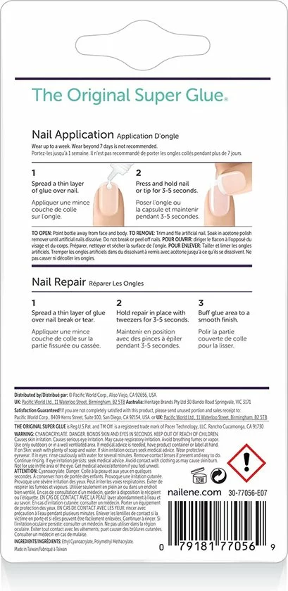 Flash-uitverkoop ???? Nailene Superlijm Voor Nagels, Nagellijm Voor Acryl Nagels, Gel Nagels, Gellak Nagels En Echte Nagels ???? 5 Flash-uitverkoop ???? Nailene Superlijm Voor Nagels, Nagellijm Voor Acryl Nagels, Gel Nagels, Gellak Nagels En Echte Nagels ???? - Afbeelding 5