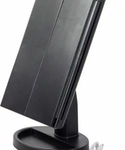 Nieuw ???? Superstar Make Up Spiegel Met Verlichting – Drieluik Met Vergrootspiegel – Spiegel Met Verlichting – Cosmetica / Visagie Spiegel - Make Up Tafel - Dimbare Ledverlichting - 22 Leds - 180° Draaibaar – Werkt Op Batterijen/USB - Inclusief USB-kabel - Wit ✔️ -Jean Paul Gaultier Shop 512x840 2