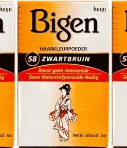Begroting ???? Bigen Hair Powder - 58 Zwart Bruin - Voordeelverpakking 3 Stuks ????