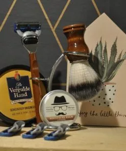 Beste Verkoop ???? Merkloos Bamboe Scheerset Deluxe - Scheermesjes - Cadeau Voor Hem ????
