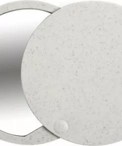 Hete verkoop ???? Merkloos Make-up Spiegel - Zakspiegel - Reisspiegel - Rond - Compact - Uitschuifbaar - Dames - 7 Cm - Tarwestro - ABS - Naturel ????