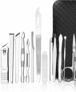 Kopen ✔️ Medies - Luxe Manicureset 16 Delig Met Lederen Luxe Etui | Pedicure Set | Manicure Etui | Manicure Sets | Pedicure Sets | Nagelverzorging | Nagelknippers | Comedonlepels | Nagelvijl | Nagelriemknipper | Teennageltang | Nagelschaar | RVS ????