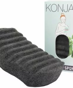 Kopen ???? Elicious - Konjac Spons - Badspons - Tegen Acne - Blackheads - Charcoal - Vette Huid - Douche - Bad - Natuurlijk - Plasticvrij - Vegan - Dierproefvrij ????