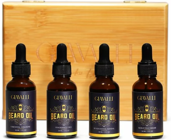 Beste deal ???? Baardolie Set Giavalli - Baardverzorging Set - Baard Verzorging Set - Baardverzorgingsset - Natuurlijke Baardgroei Kit - Vier Flesjes Baard Olie In Luxe Kistje - Ideaal I.c.m. Baardtrimmer - Baardkam - Baardborstel - Baardshampoo - Baardbalsem ???? 1 Beste deal ???? Baardolie Set Giavalli - Baardverzorging Set - Baard Verzorging Set - Baardverzorgingsset - Natuurlijke Baardgroei Kit - Vier Flesjes Baard Olie In Luxe Kistje - Ideaal I.c.m. Baardtrimmer - Baardkam - Baardborstel - Baardshampoo - Baardbalsem ????
