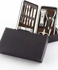 Flash-uitverkoop ???? Lionstone Luxe Manicureset & Pedicureset - 12-delig Incl Leren Opbergetui - Nagelverzorging - Manicure Set - Pedicure Set - Inclusief Cadeauverpakking ⌛