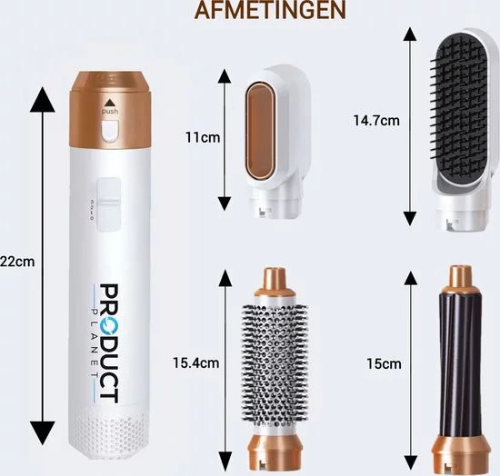 Beste Pirce ✨ ProductPlanet Premium Airwrap 5 In 1 Set - Trendy Airstyler - Stijlborstel - Multistyler Airwrap - Krultang Met Opzetstukken - Haardroger Met Borstel - Krulborstel - Haarborstel - Goud ⌛ 9 Beste Pirce ✨ ProductPlanet Premium Airwrap 5 In 1 Set - Trendy Airstyler - Stijlborstel - Multistyler Airwrap - Krultang Met Opzetstukken - Haardroger Met Borstel - Krulborstel - Haarborstel - Goud ⌛ - Afbeelding 9