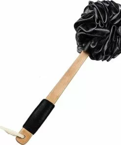 Aanbiedingen ???? COMBES Badspons Met Bamboe Stok - Douche Puff - Scrubbing Spons - Badkamer - Accessoires Badkamer - Douche - Badsponzen - Soft Spons ⭐