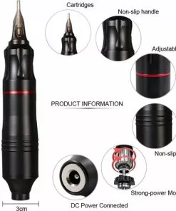 Nieuw ???? Professional Tattoo Machine PiProducts Tattoo Machine - Tattoo Pen - Catridges - Naalden - Zwart ⭐ -Jean Paul Gaultier Shop 550x540 2