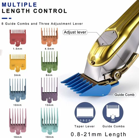 Hete verkoop ⌛ SURKER Professionele Draadloze Tondeuse - Tondeuse Mannen Hoofdhaar - Haartrimmer - Hair Clipper - Kappersset - Goud ???? 3 Hete verkoop ⌛ SURKER Professionele Draadloze Tondeuse - Tondeuse Mannen Hoofdhaar - Haartrimmer - Hair Clipper - Kappersset - Goud ???? - Afbeelding 3