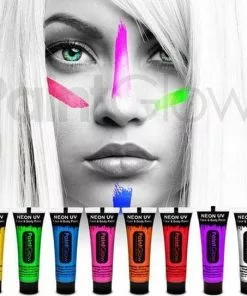 Flash-uitverkoop ???? PaintGlow - UV Neon Face & Body Paint - Festival Make Up - Schmink - Set Van 8 Kleuren ????