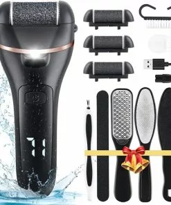 Gloednieuw ???? FAO 13in1 Eelt Verwijderaar - Incl. Pedicure Set - Professionele Voetvijl - Waterdichte Voetrasp - Eeltschaaf Oplaadbaar - Elektrische Eeltrasp - Zwart ????