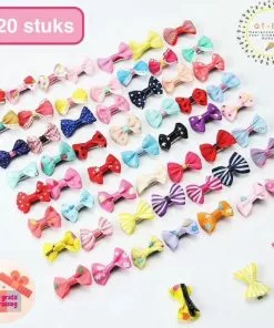 Coupon ???? QT-Bee Haarspeldjes Strikjes Gekleurd - 20 Stuks - Leuke Strik Designs - Haarclips Voor Meisjes - Haarspeld Meiden - Gekleurde Haarclipjes - Cadeau - Sint - Kerst ????