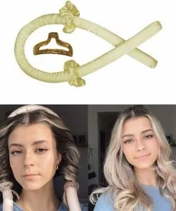 Groothandel ???? Fatalbeauty Haar Kruller Zonder Hitte - Heatless Haarkruller Satijn - 100% Silk Hair Curler - Heatless Curling Ribbon - Yellow Gold ✔️