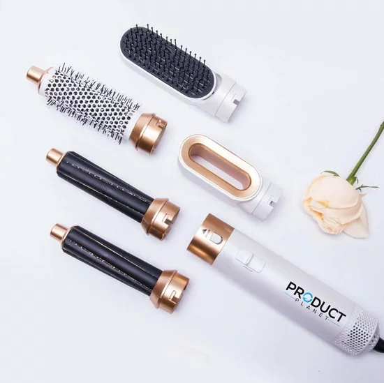Beste Pirce ✨ ProductPlanet Premium Airwrap 5 In 1 Set - Trendy Airstyler - Stijlborstel - Multistyler Airwrap - Krultang Met Opzetstukken - Haardroger Met Borstel - Krulborstel - Haarborstel - Goud ⌛ 3 Beste Pirce ✨ ProductPlanet Premium Airwrap 5 In 1 Set - Trendy Airstyler - Stijlborstel - Multistyler Airwrap - Krultang Met Opzetstukken - Haardroger Met Borstel - Krulborstel - Haarborstel - Goud ⌛ - Afbeelding 3
