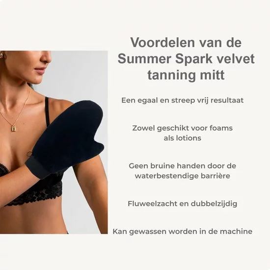 Groothandel ???? Summer Spark Zelfbruiner Handschoen - Velvet Self Tanning Mitt - Self Tan Glove - Zelfbruiner Applicatie Handschoen - Lichaam En Gezicht - Zwart ???? 4 Groothandel ???? Summer Spark Zelfbruiner Handschoen - Velvet Self Tanning Mitt - Self Tan Glove - Zelfbruiner Applicatie Handschoen - Lichaam En Gezicht - Zwart ???? - Afbeelding 4