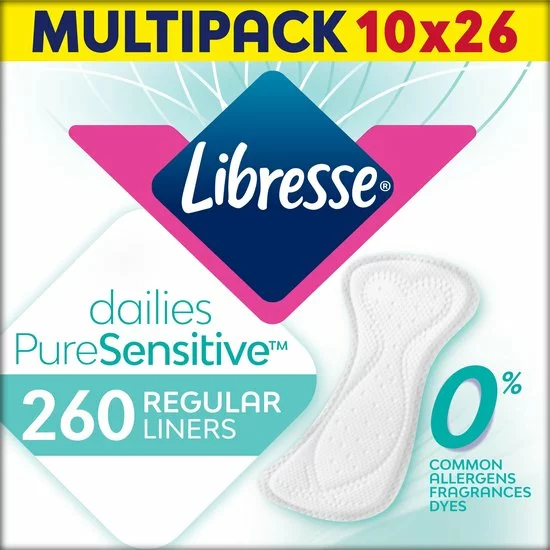 Gloednieuw ???? Libresse Pure Sensitive - Regular (Normal) Inlegkruisjes - 260 Stuks ⭐ 1 Gloednieuw ???? Libresse Pure Sensitive - Regular (Normal) Inlegkruisjes - 260 Stuks ⭐