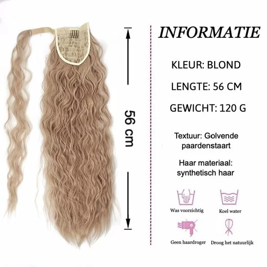 Nieuw ✨ Chula Lifestyle Paardenstaart Haar Extension Blond Lang Krullend Golvend 56 Cm - Ponytail Extensions Blond Long Curly Wavy 22 Inch ???? 3 Nieuw ✨ Chula Lifestyle Paardenstaart Haar Extension Blond Lang Krullend Golvend 56 Cm - Ponytail Extensions Blond Long Curly Wavy 22 Inch ???? - Afbeelding 3