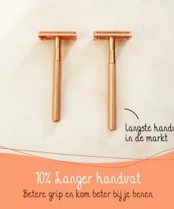 Gloednieuw ???? Bamboozy Safety Razor Vlindersluiting RVS + 20 Scheermesjes Rose Gold Voor Vrouwen Dames Double Edge Zero Waste Duurzaam Scheren ???? -Jean Paul Gaultier Shop 550x550 476