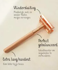 Gloednieuw ???? Bamboozy Safety Razor Vlindersluiting RVS + 20 Scheermesjes Rose Gold Voor Vrouwen Dames Double Edge Zero Waste Duurzaam Scheren ???? -Jean Paul Gaultier Shop 550x550 477