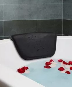 Begroting ???? Merkloos Badkussen - Nekkussen Bad - Hoofdsteun Bad - Bad Accessoires - Zwart - Zuignappen ????