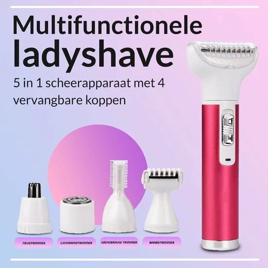 Gloednieuw ???? Rivema 5-in-1 Ladyshave Draadloos Voor Vrouwen – Epilator – Wenkbrauw Trimmer – Scheerapparaat Vrouw – Ontharingsapparaat - Body Shaver ???? 7 Gloednieuw ???? Rivema 5-in-1 Ladyshave Draadloos Voor Vrouwen – Epilator – Wenkbrauw Trimmer – Scheerapparaat Vrouw – Ontharingsapparaat - Body Shaver ???? - Afbeelding 7
