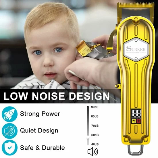 Hete verkoop ⌛ SURKER Professionele Draadloze Tondeuse - Tondeuse Mannen Hoofdhaar - Haartrimmer - Hair Clipper - Kappersset - Goud ???? 5 Hete verkoop ⌛ SURKER Professionele Draadloze Tondeuse - Tondeuse Mannen Hoofdhaar - Haartrimmer - Hair Clipper - Kappersset - Goud ???? - Afbeelding 5