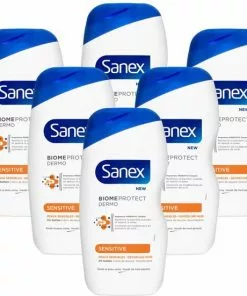 Goedkoopste ???? 6x Sanex Douchegel Dermo Sensitive 250 Ml ????