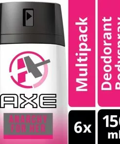 Aanbiedingen ???? Axe Anarchy For ???? Women - 150 Ml - Deodorant Spray - 6 Stuks - Voordeelverpakking ✨