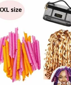 Gloednieuw ???? BeautyFit Heatless Curls 26 Stuks XXL Size + Luxe Opberg-tas - Krulspelden - Haarrollers - Meest Volledige Set - Krullen Zonder Hitte ????
