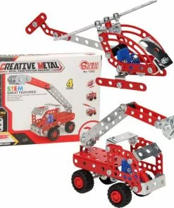 Coupon ⌛ Classic World Metalen Constructieset - Brandweerwagen 4 Models ????