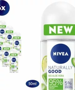 Kopen ???? NIVEA Naturally Good Bio Aloe Vera Deodorant Roller - 6 X 50 Ml - Voordeelverpakking ????