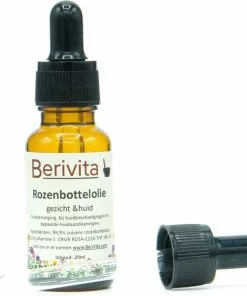 Nieuw ???? Berivita Rozenbottelolie Puur 20ml Pipetfles - Huidolie En Gezichtsolie Van Rozenbottels - Rosehip Oil ????