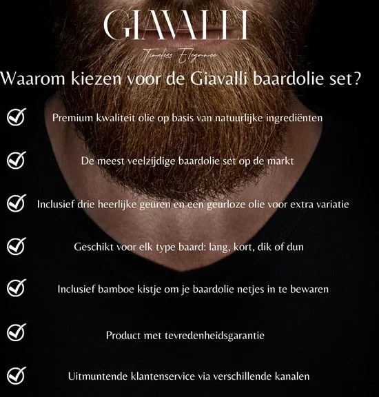 Beste deal ???? Baardolie Set Giavalli - Baardverzorging Set - Baard Verzorging Set - Baardverzorgingsset - Natuurlijke Baardgroei Kit - Vier Flesjes Baard Olie In Luxe Kistje - Ideaal I.c.m. Baardtrimmer - Baardkam - Baardborstel - Baardshampoo - Baardbalsem ???? 7 Beste deal ???? Baardolie Set Giavalli - Baardverzorging Set - Baard Verzorging Set - Baardverzorgingsset - Natuurlijke Baardgroei Kit - Vier Flesjes Baard Olie In Luxe Kistje - Ideaal I.c.m. Baardtrimmer - Baardkam - Baardborstel - Baardshampoo - Baardbalsem ???? - Afbeelding 7