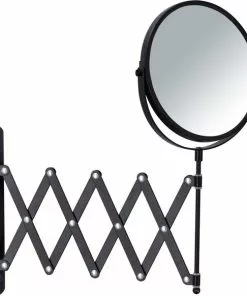 Flash-uitverkoop ???? WENKO Opmaakspiegel Wand Exclusief ø17cm Telescopisch Zwart ????