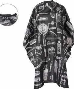 Gloednieuw ???? MESC Kappersmantel - Kappersschort - Kapmantel - Kapper - Kapperscape - Haar Knippen Thuis Of Salon - Volwassenen & Kinderen - 140 X 115cm - Zwart Wit Print ✔️