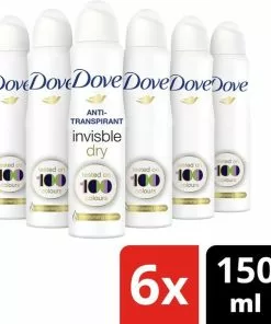 Goedkoopste ???? Dove Invisible Dry Anti-Transpirant Deodorant Spray - 6 X 150 Ml - Voordeelverpakking ????