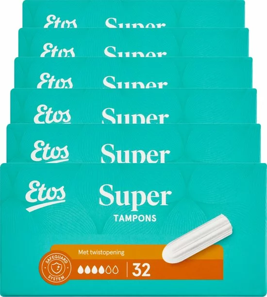 Flash-uitverkoop ???? Etos Tampons - Super - 192 Stuks- (6 X 32 Stuks) ???? 1 Flash-uitverkoop ???? Etos Tampons - Super - 192 Stuks- (6 X 32 Stuks) ????