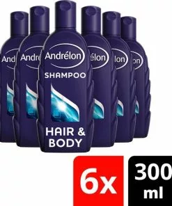 Beste Verkoop ???? Andrélon Hair & Body For Men - 6 X 300 Ml - Shampoo - Voordeelverpakking ????