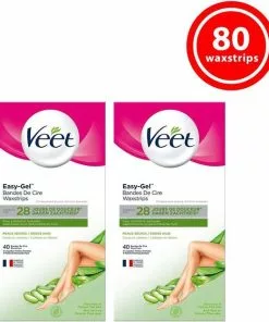 Gloednieuw ???? Veet Ontharingsstrips - Benen & Lichaam - Droge Huid - Easy-Gelwax - 40 Stuks X2 ????