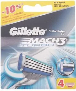 Beste Pirce ???? Gillette Mach 3 Turbo Scheermesjes - 4 Stuks ????