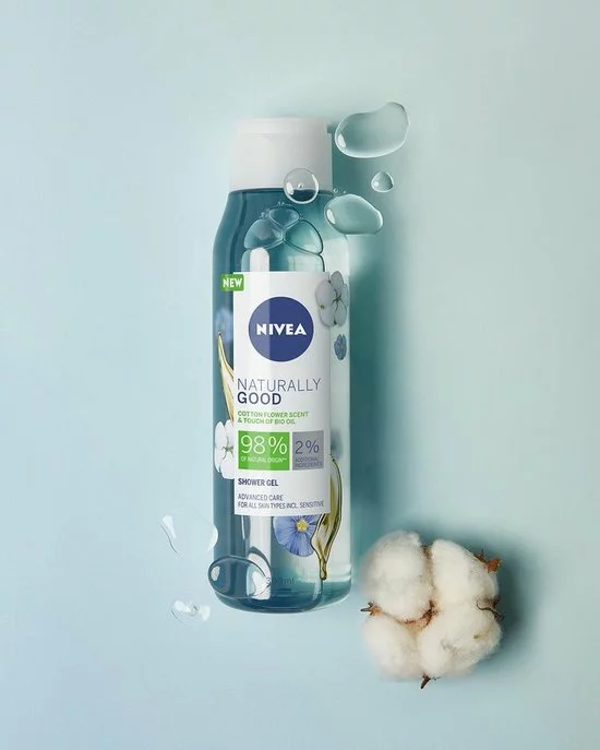 Groothandel ???? NIVEA Naturally Good Cotton Flower Douchegel - 6 X 300 Ml - Voordeelverpakking ???? 2 Groothandel ???? NIVEA Naturally Good Cotton Flower Douchegel - 6 X 300 Ml - Voordeelverpakking ???? - Afbeelding 2