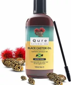 Top 10 ❤️ Qure Natural Oil Jamaican Black Castor Oil 100ml | Extra Dark | Voor Haar, Huid, Wenkbrauw En Wimpers | Met Gratis Borstel | 100% Puur & Natuurlijk | Wonderolie | Plantaardige Castorolie, Ricinusolie ????